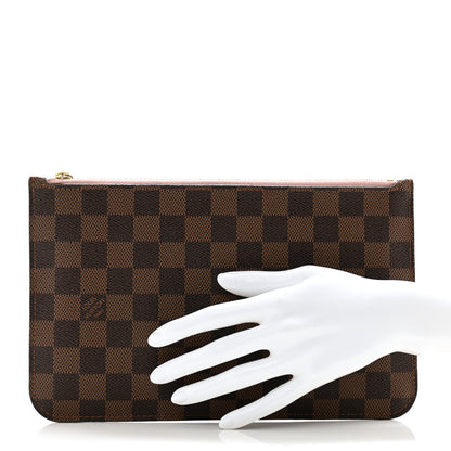 Louis Vuitton Damier Ebene Neverfull MM GM Pochette Rose Ballerine 2 of 9