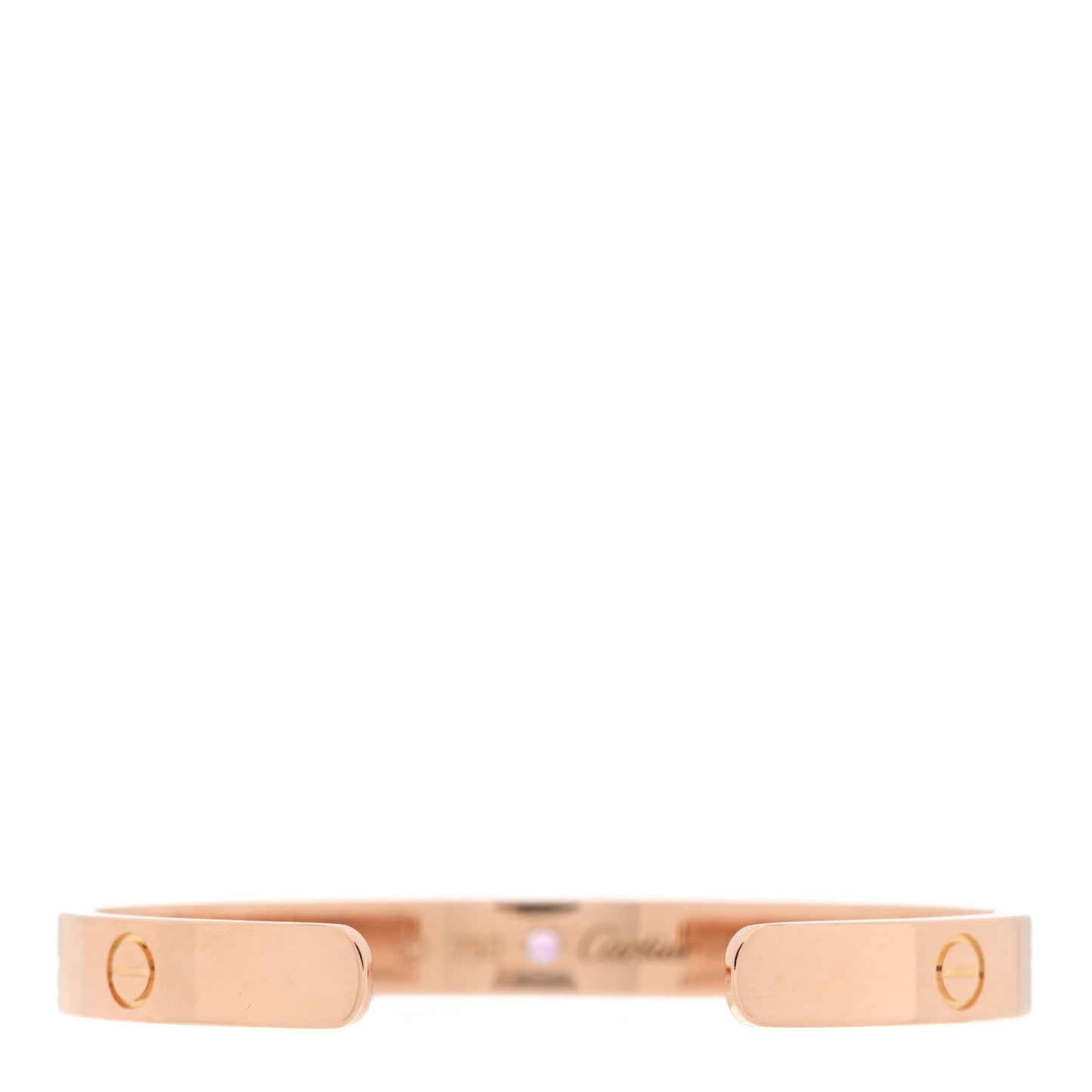 18K Pink Gold Pink Sapphire LOVE Cuff Bracelet 16