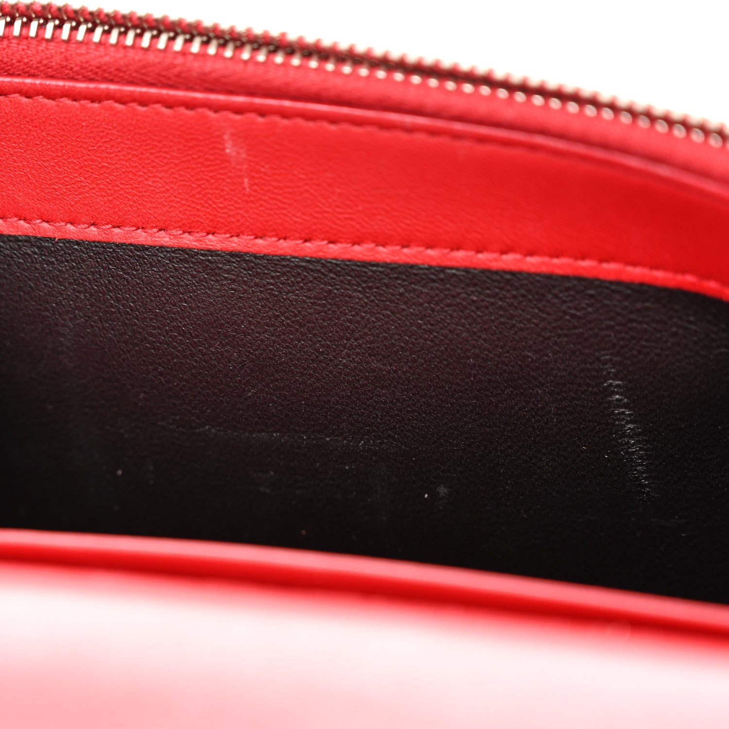 Saint Laurent Calfskin Crocodile Embossed Kate Monogram Tassel Chain Wallet Rouge Eros 8 of 14