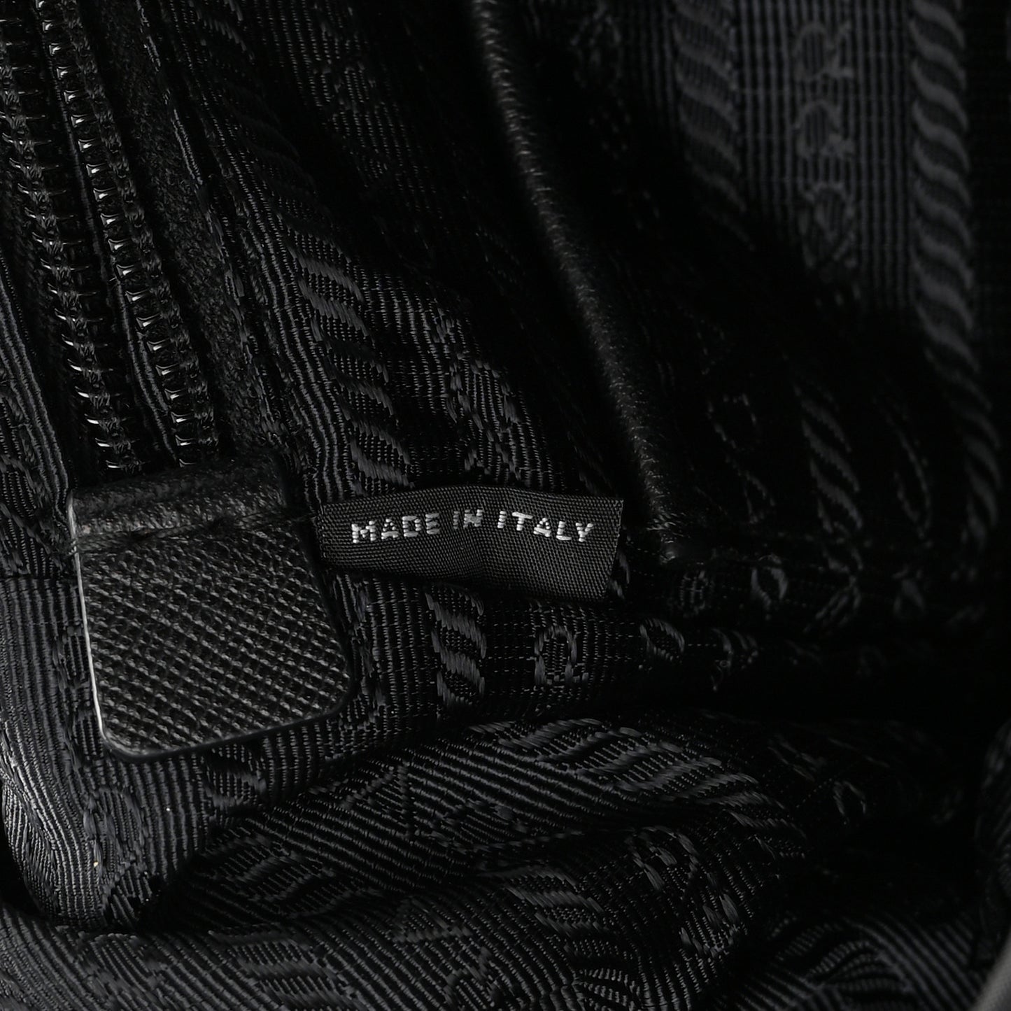 Nylon Tessuto Saffiano Zipper Backpack Black