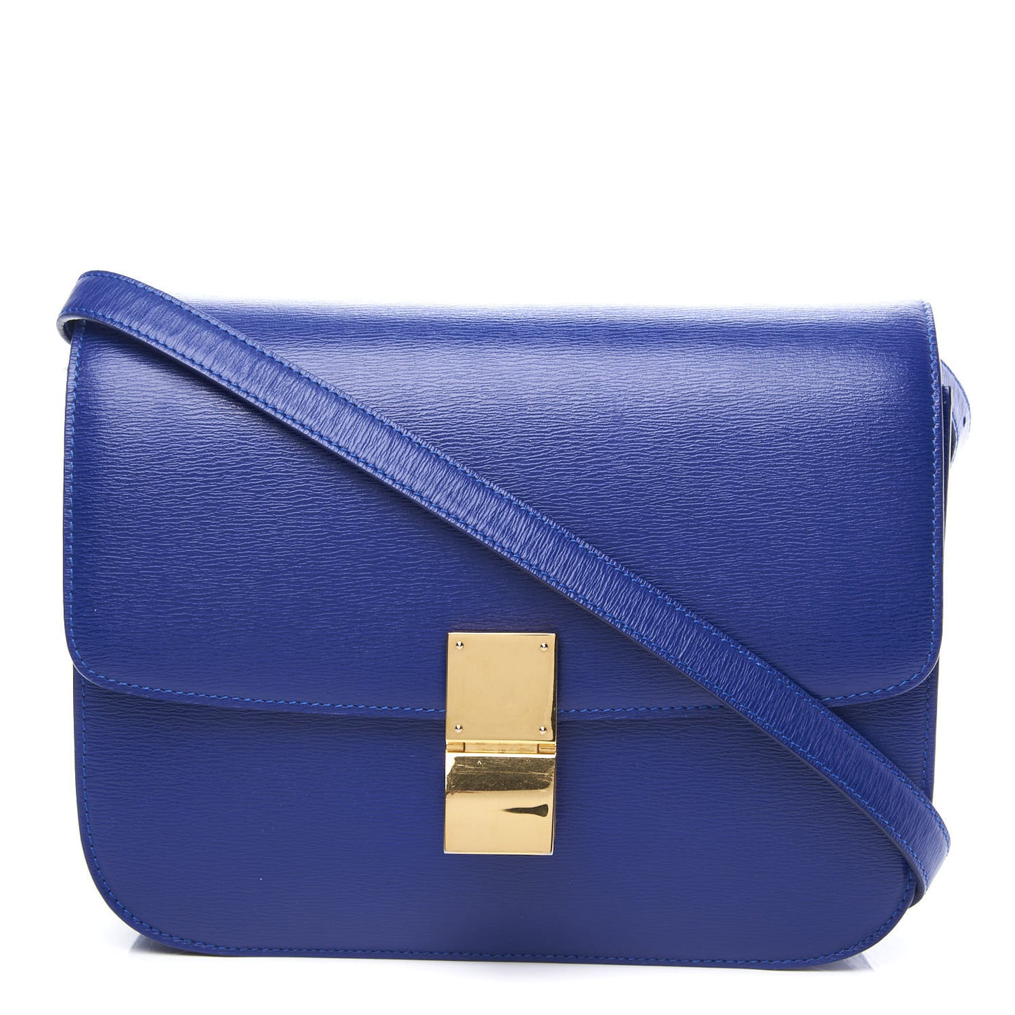 Liege Calfskin Medium Classic Box Flap Bag Indigo