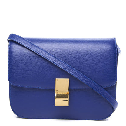 Celine Liege Calfskin Medium Classic Box Flap Bag Indigo 1 of 9