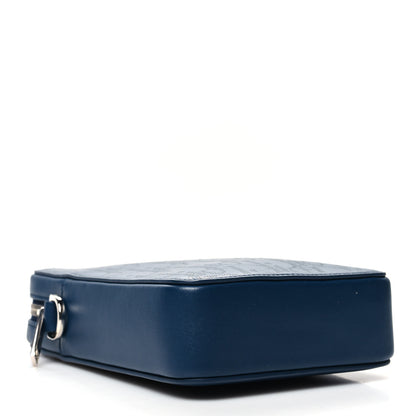 Christian Dior Calfskin Oblique Galaxy Perforated World Tour Messenger Pouch Blue White 4 of 10