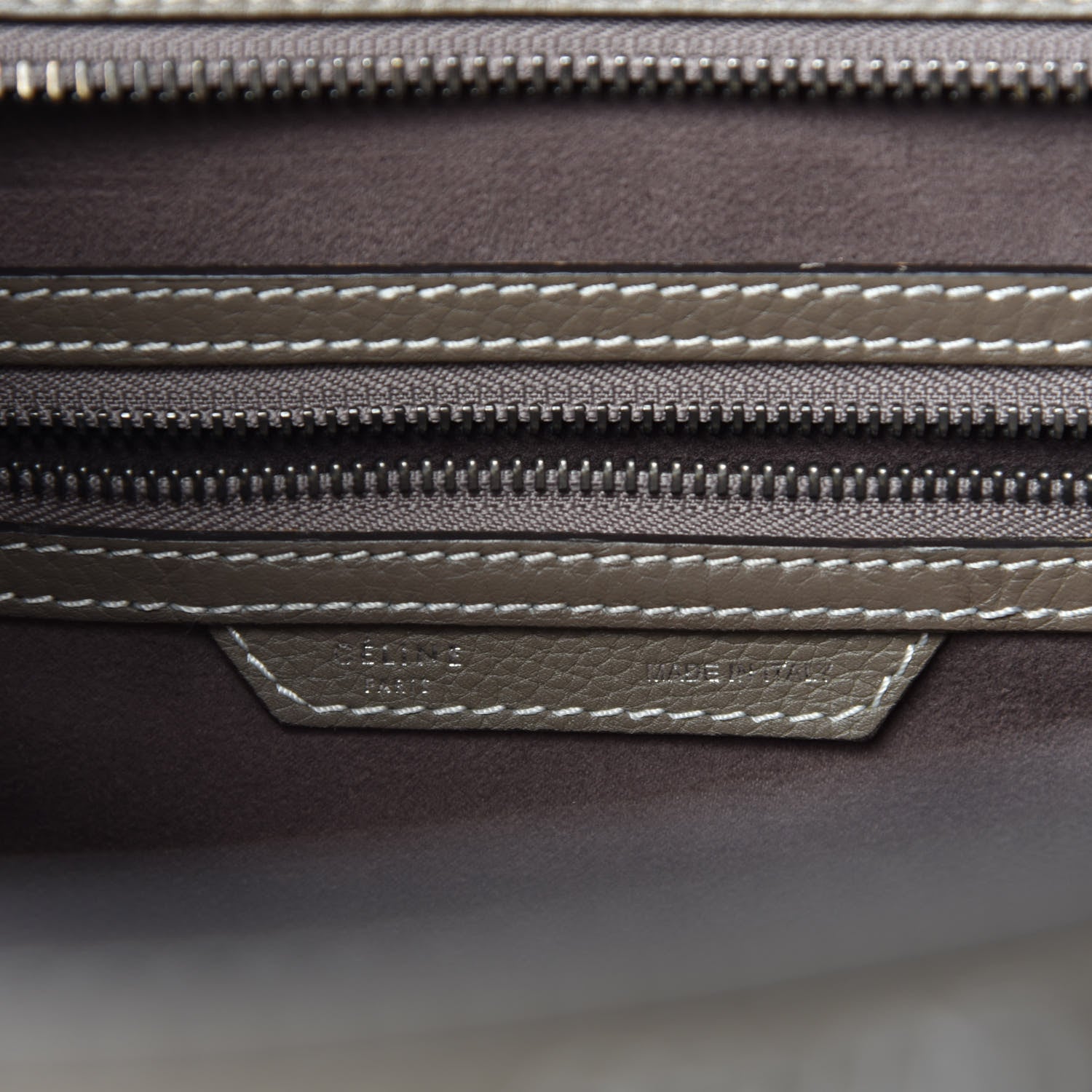 Celine Drummed Calfskin Mini Luggage Souris 13 of 15