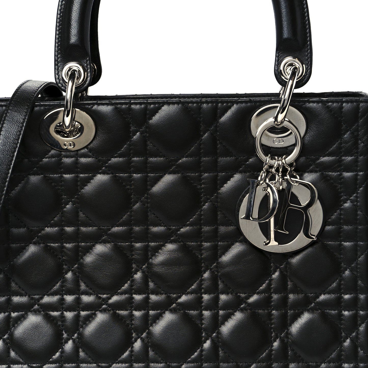 Lambskin Cannage Medium Lady Dior Black