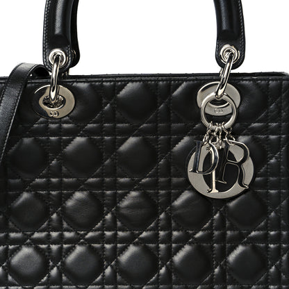 Christian Dior Lambskin Cannage Medium Lady Dior Black 8 of 10