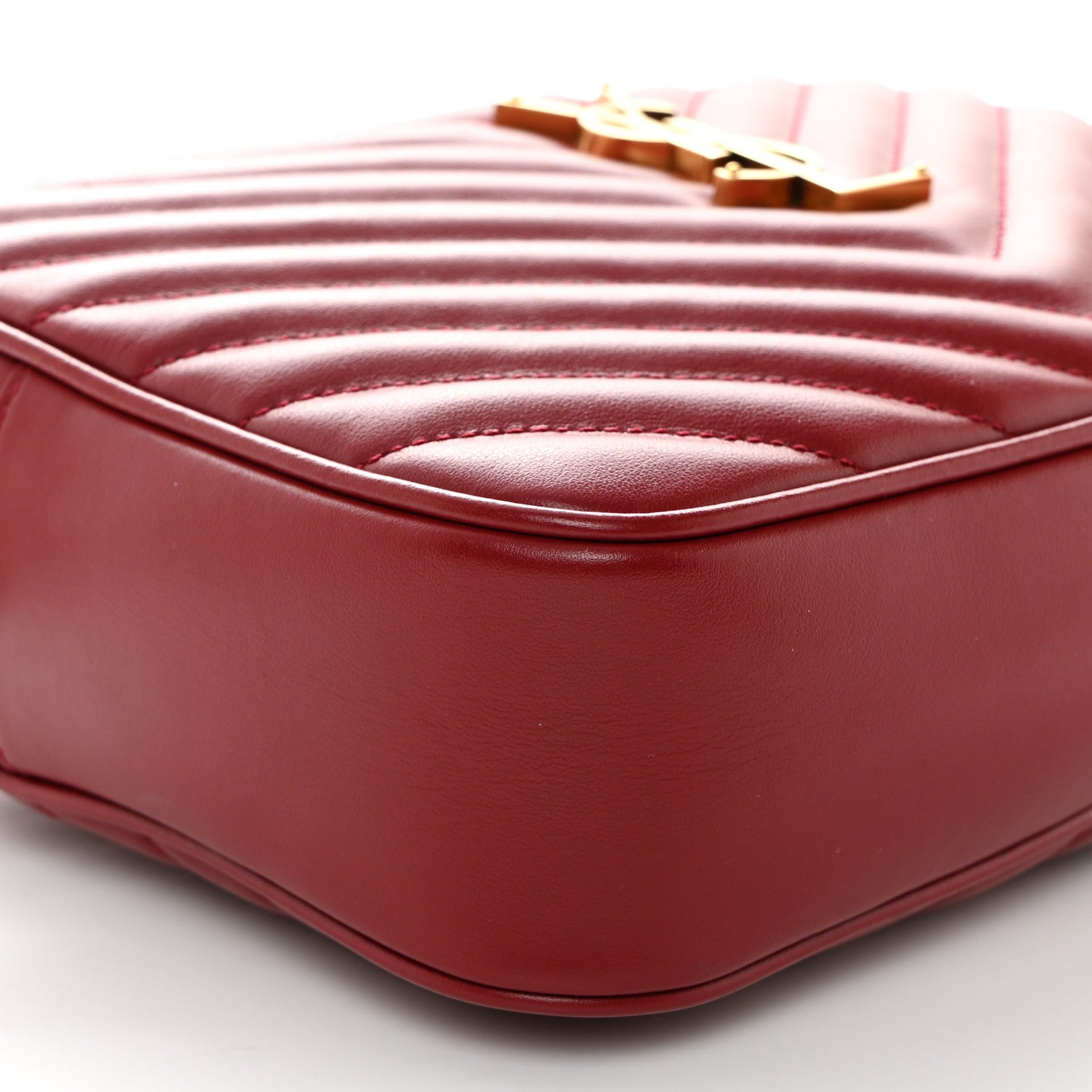 Saint Laurent Calfskin Matelasse Monogram Lou Camera Bag Opyum Red 8 of 9