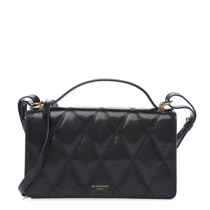 Givenchy Goatskin Quilted GV3 Strap Wallet Black 1 of 8