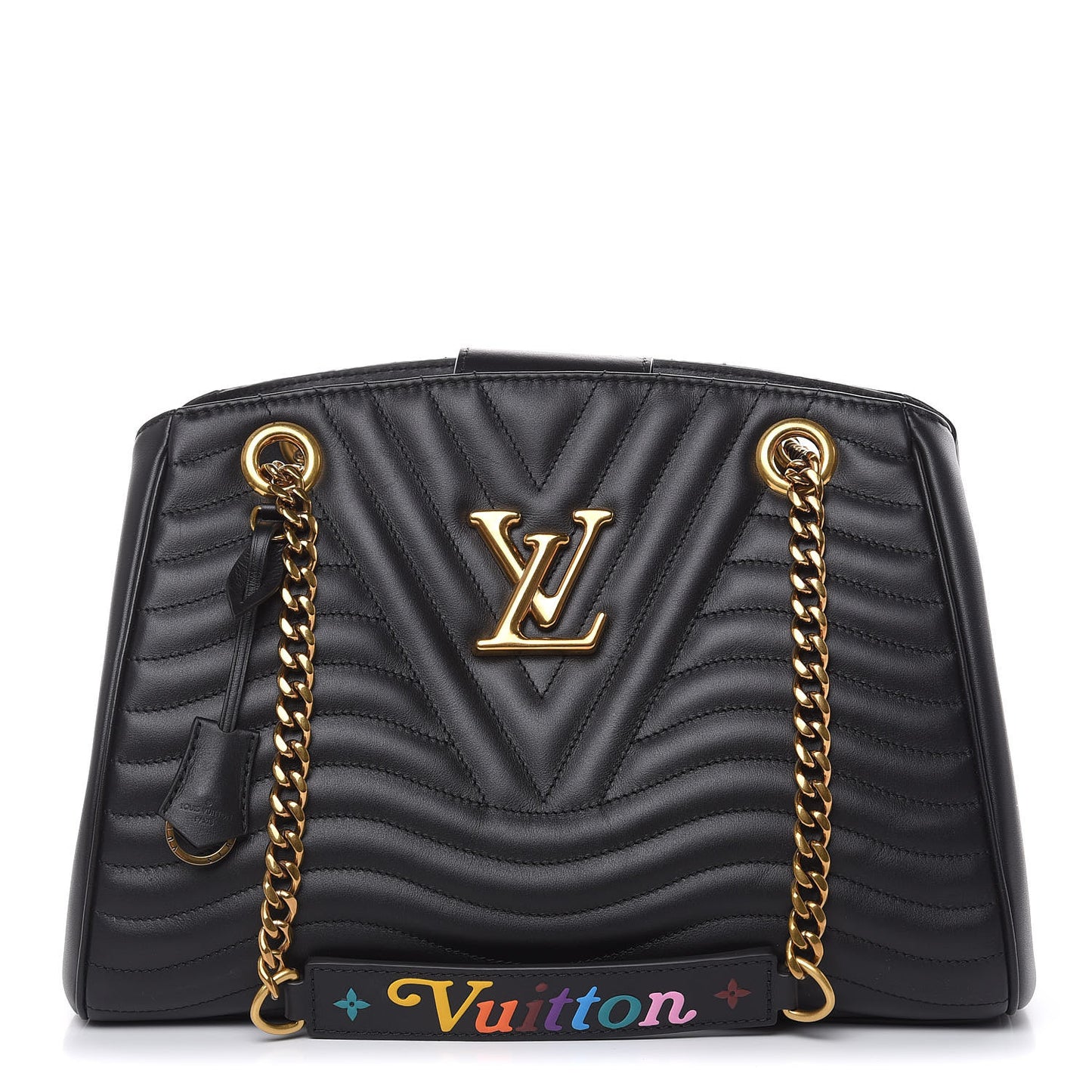 Calfskin New Wave Chain Tote Black