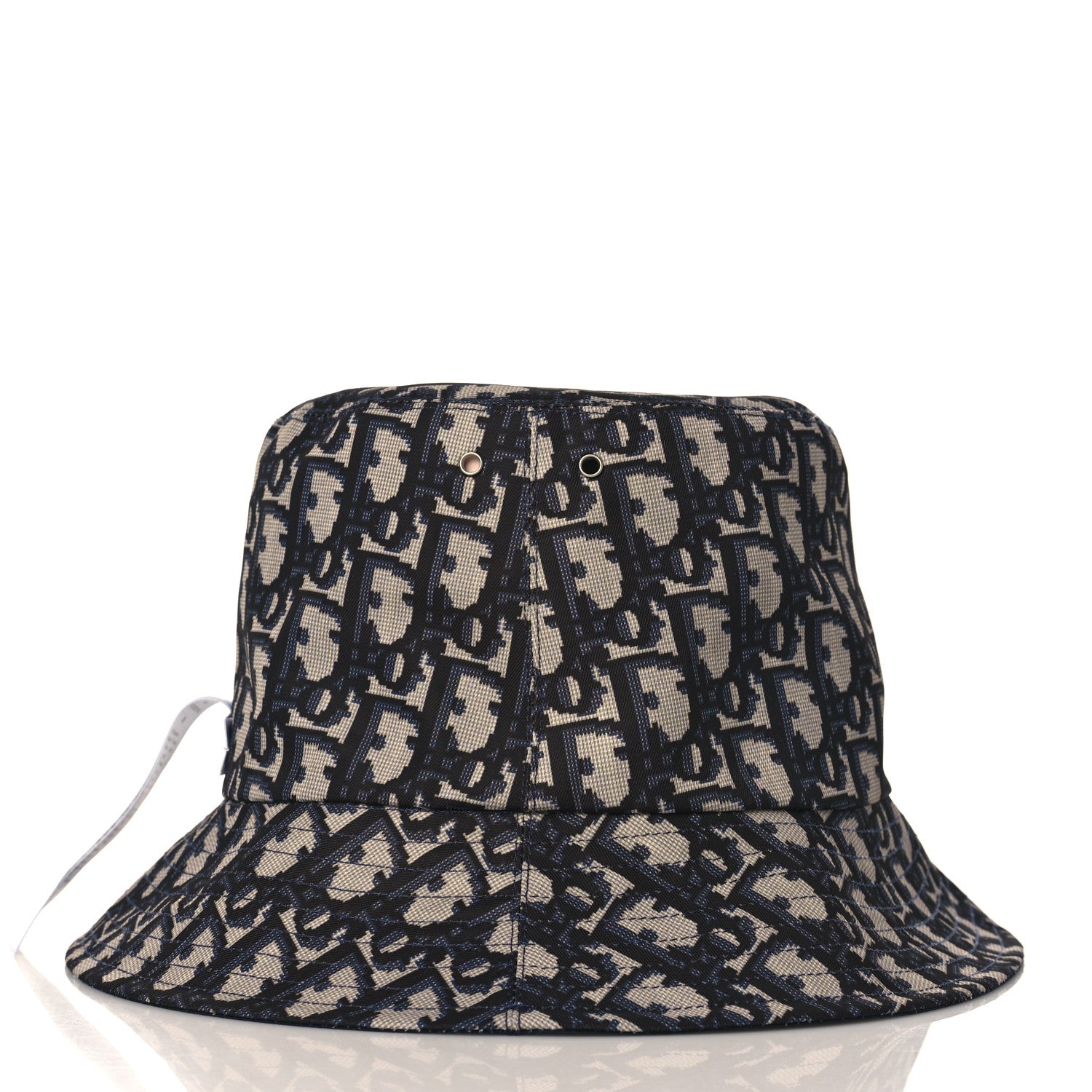 Christian Dior Polyester Cotton Oblique Teddy-D Brim Bucket Hat 58 Navy 9 of 12