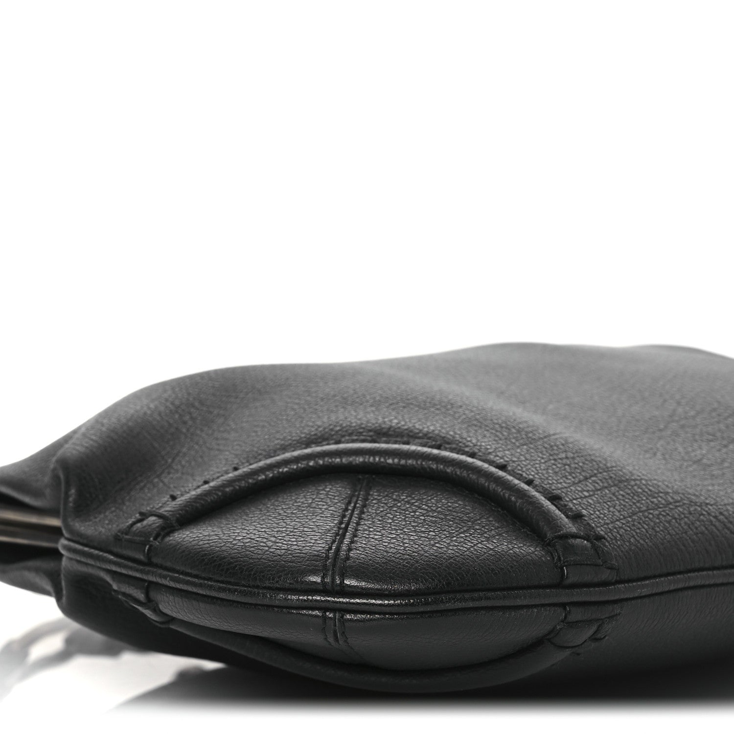 Burberry Goatskin Kiss Lock Frame Shoulder Bag Black 9 of 14