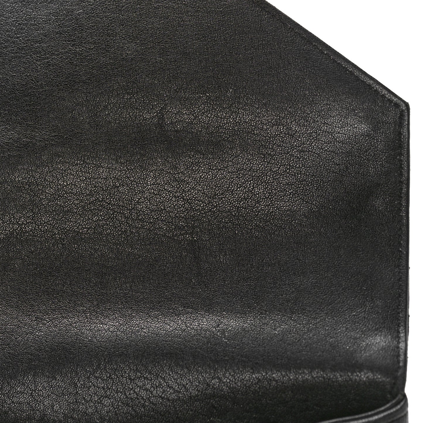 Sheepskin Matelasse Chevron Monogram Monochrome Large College Satchel Black