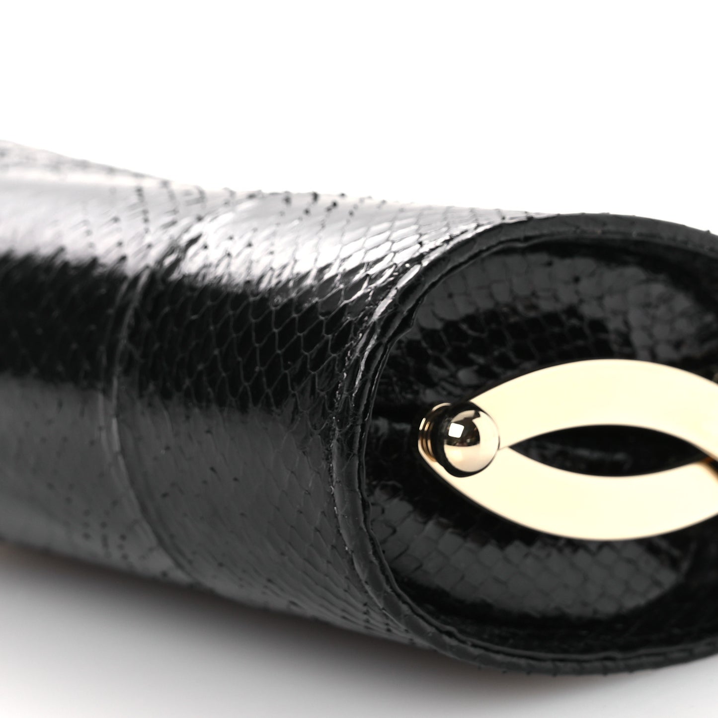Snakeskin Mini Clutch Black