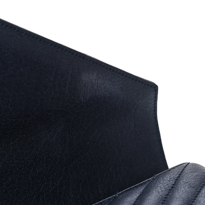 Saint Laurent Sheepskin Matelasse Chevron Monogram Large College Satchel Navy Blue 16 of 16