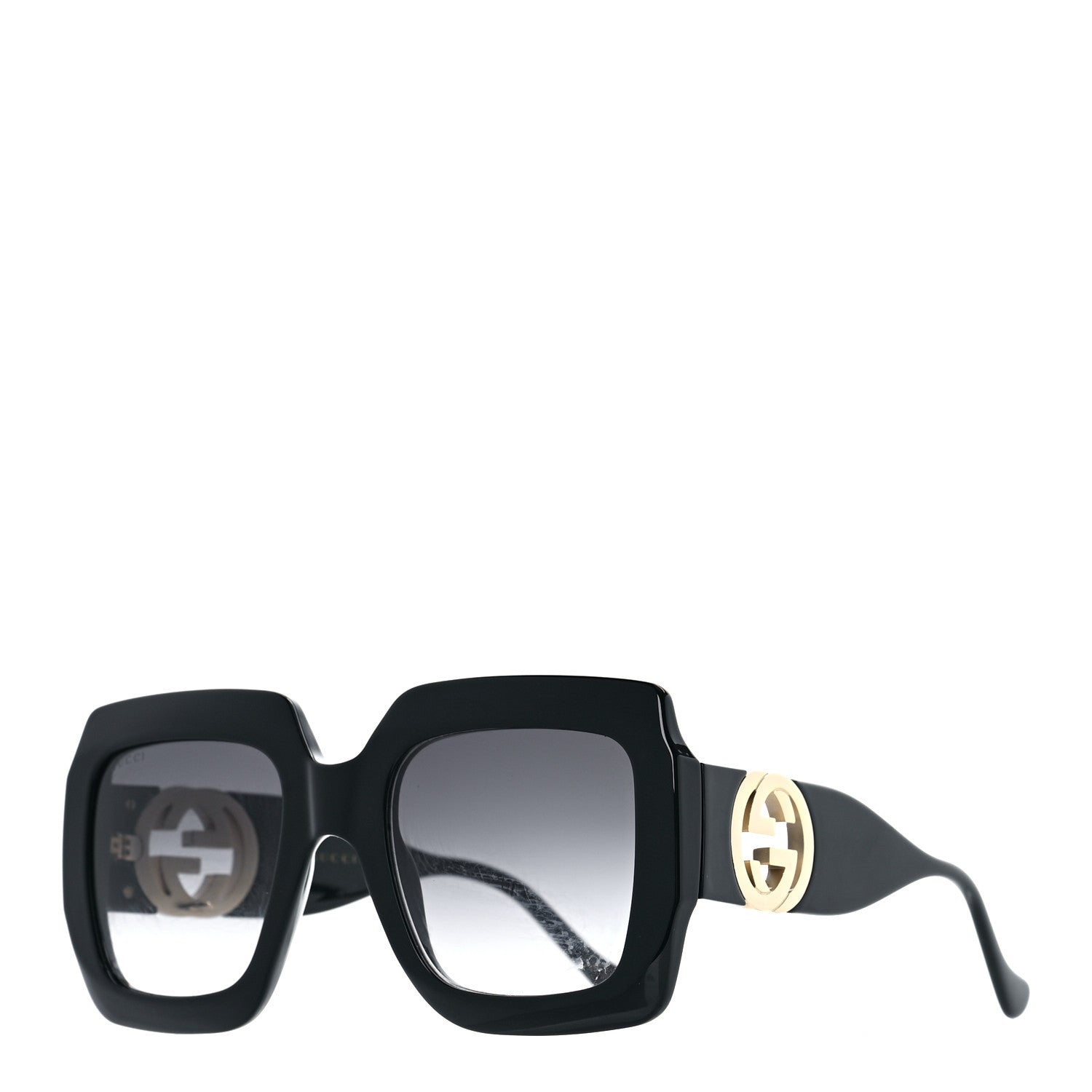 Gucci Acetate Rectangular Frame Chain Sunglasses GG1022S Black 1 of 7