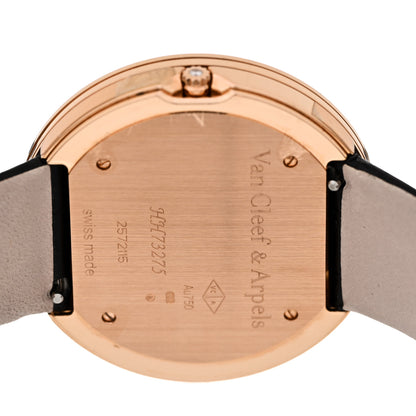 Van Cleef & Arpels 18K Rose Gold Alligator Diamond Bezel 38mm Charms Quartz Watch 4 of 7