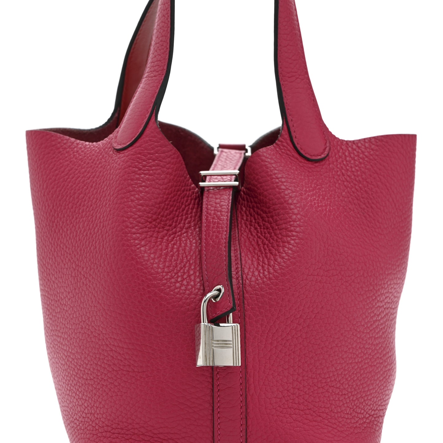 Taurillon Clemence Swift Eclat Picotin Lock 18 PM Rose Mexico Rouge De Coeur
