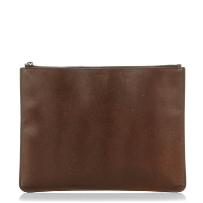 Givenchy Calfskin Calf Hair Embossed Large Pouch Dark Brown 1 of 9