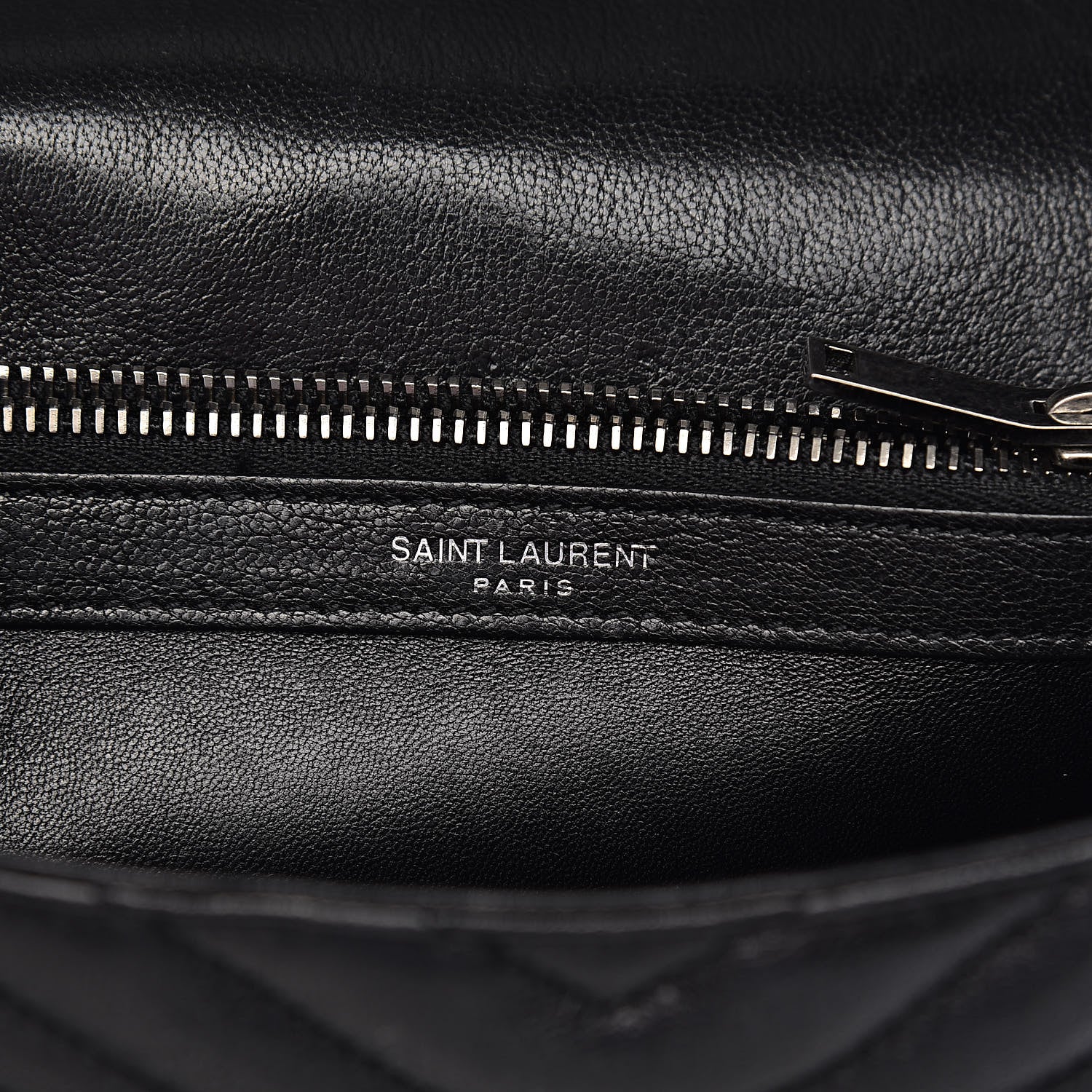 Saint Laurent Sheepskin Matelasse Chevron Monogram Medium College Bag Black 7 of 11
