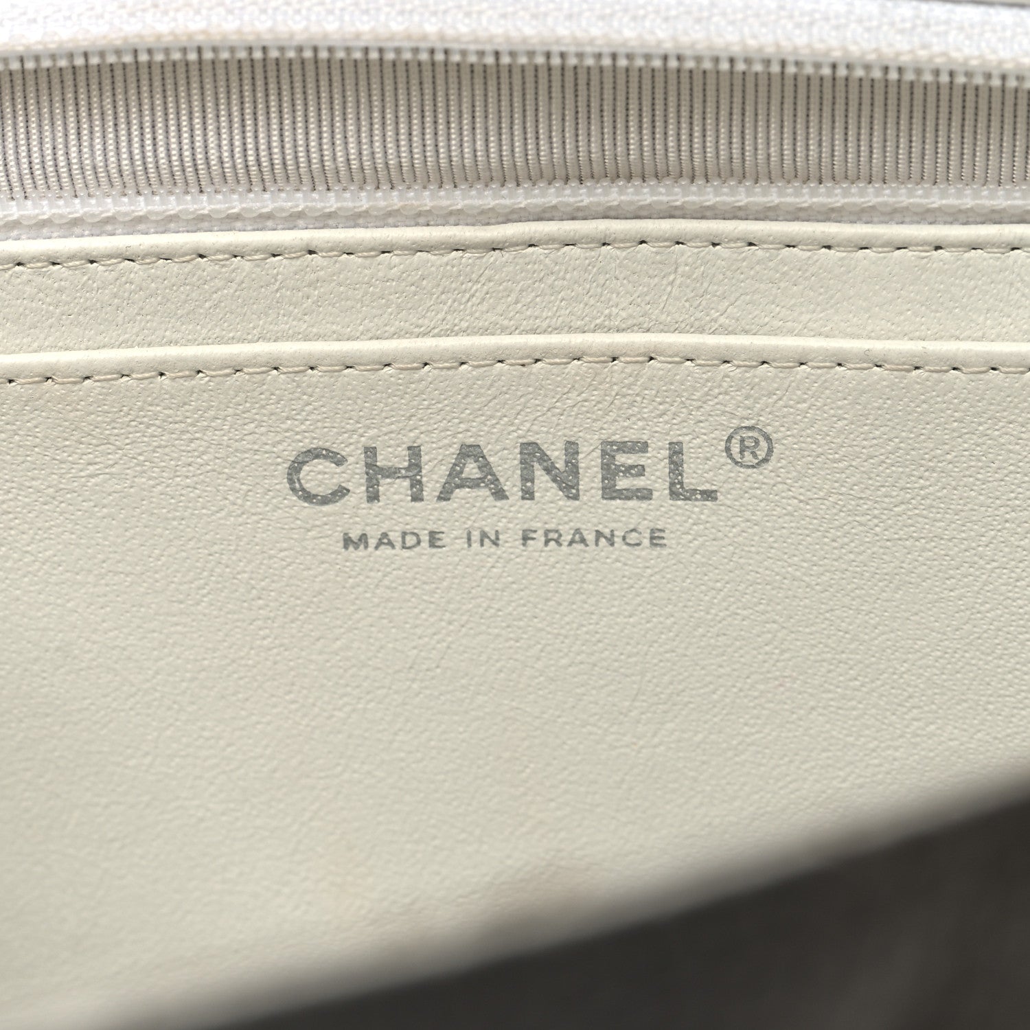 Chanel Caviar Quilted Jumbo Single Flap White 6 of 13