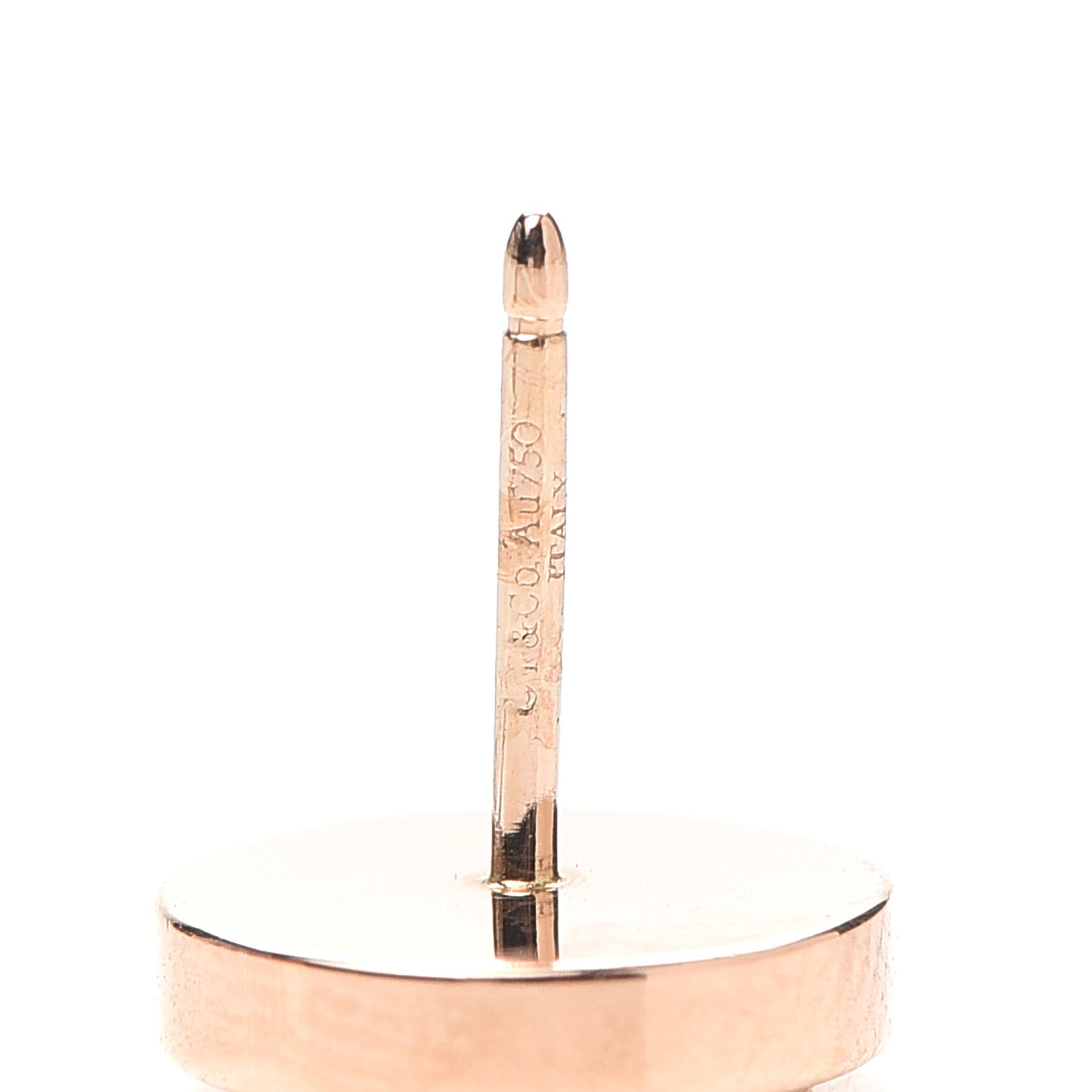 18K Rose Gold Mother of Pearl T Circle Earrings