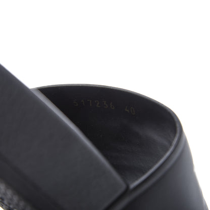 Balenciaga Nappa Political Campaign Logo Mens Pool Slide Sandals 40 Black White Vermillon 8 of 8