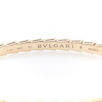 Bulgari 18K Rose Gold Diamond Serpenti Viper Bangle Bracelet M 4 of 6