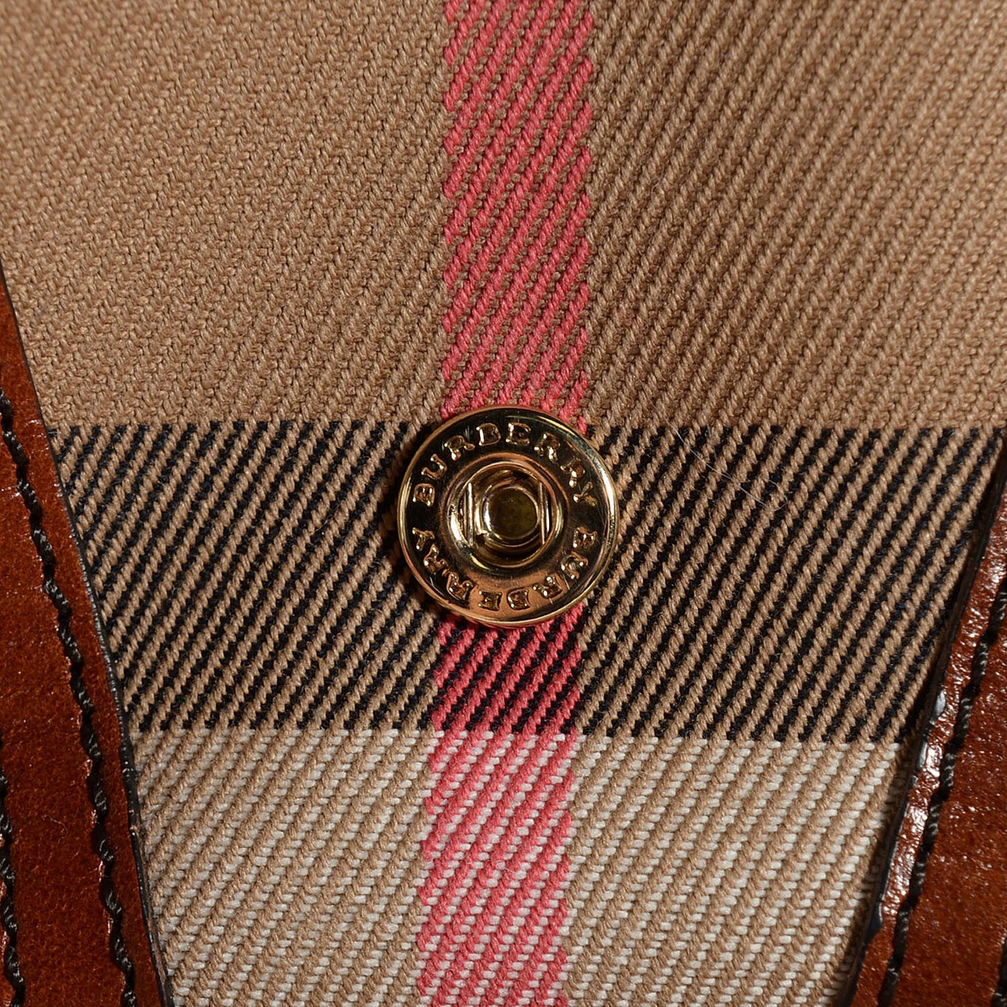 Bridle Calfskin House Check Medium Leighton Wallet Dark Tan