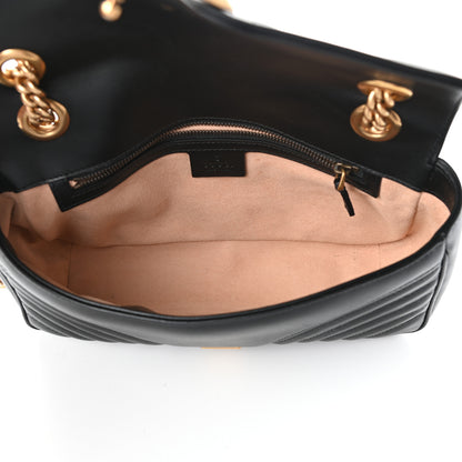 Gucci Calfskin Matelasse Small GG Marmont Shoulder Bag Black 5 of 9