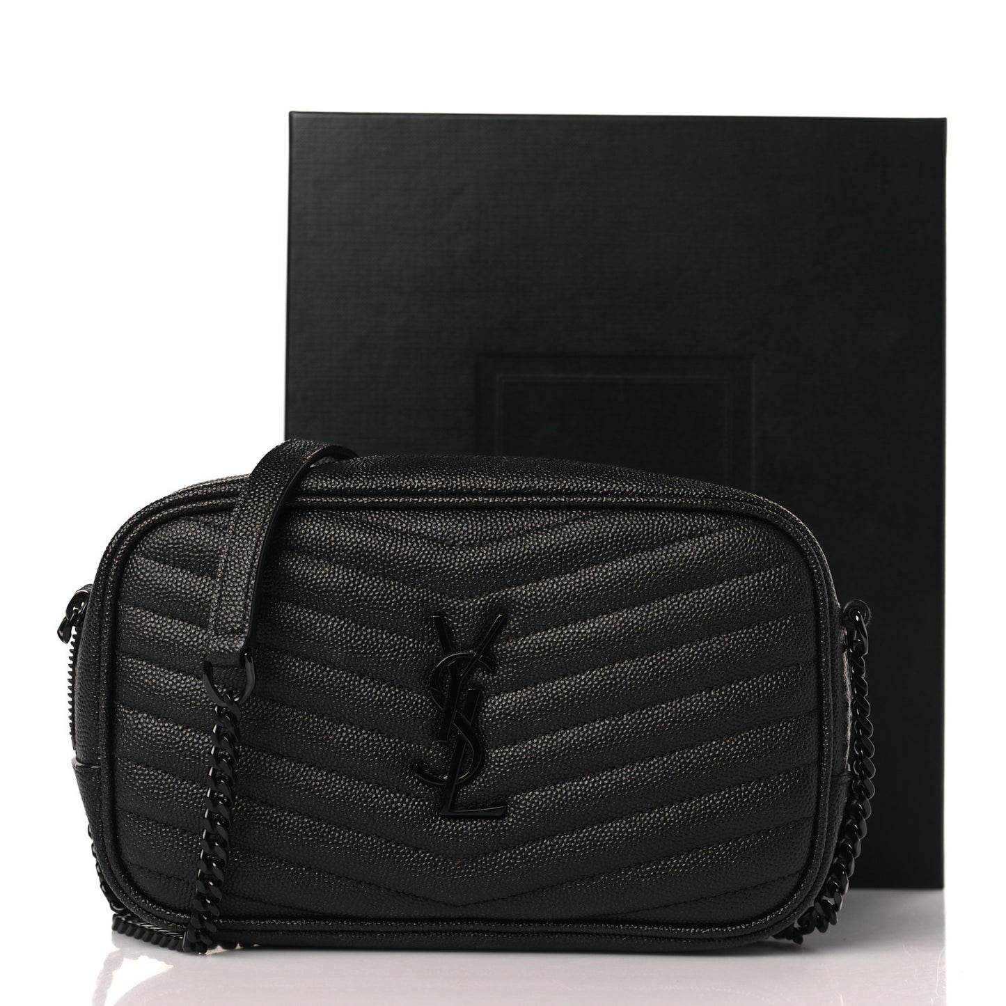 Grain De Poudre Matelasse Monochrome Monogram Mini Lou Camera Bag Black