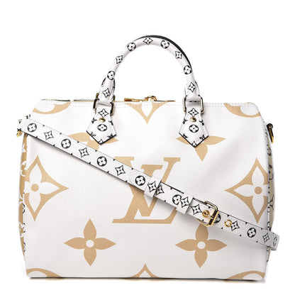 Louis Vuitton Monogram Giant Speedy Bandouliere 30 Kaki Beige 1 of 11