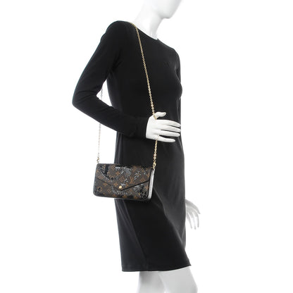 Louis Vuitton Monogram Blossom Pochette Felicie Chain Wallet Black 2 of 6