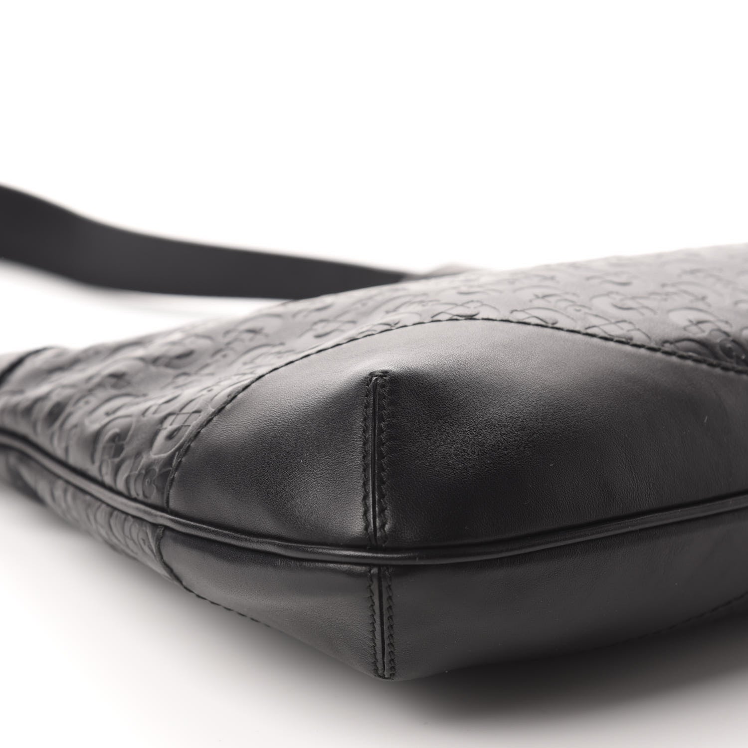 Gucci Calfskin Horsebit Embossed Hobo Black 6 of 12