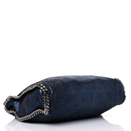 Stella McCartney Metallic Crackle Falabella Fold Over Tote Navy 4 of 10