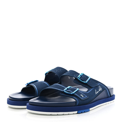 Louis Vuitton Mix Materials Mens LV Script Trainer Mules 12 Blue 3 of 9