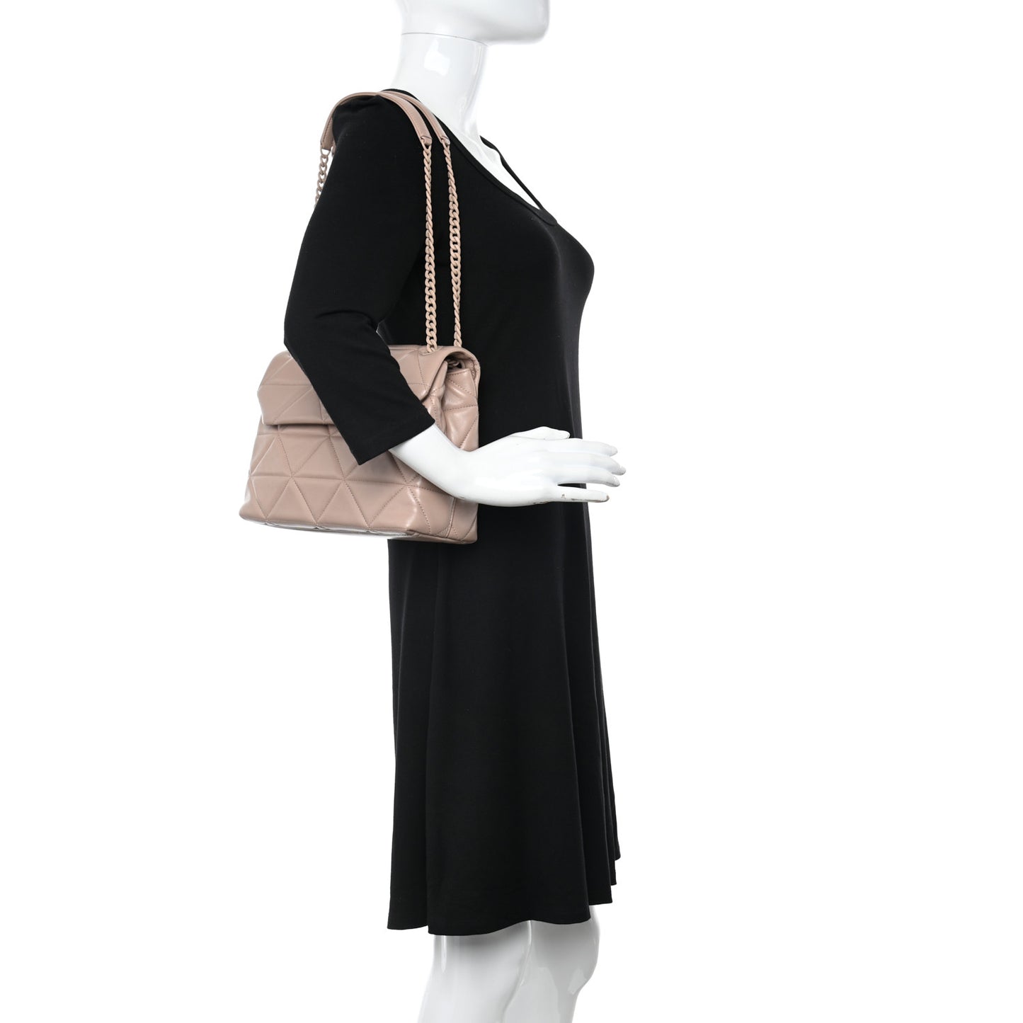 Nappa Triangle Stitched Large Spectrum Bag Cipria