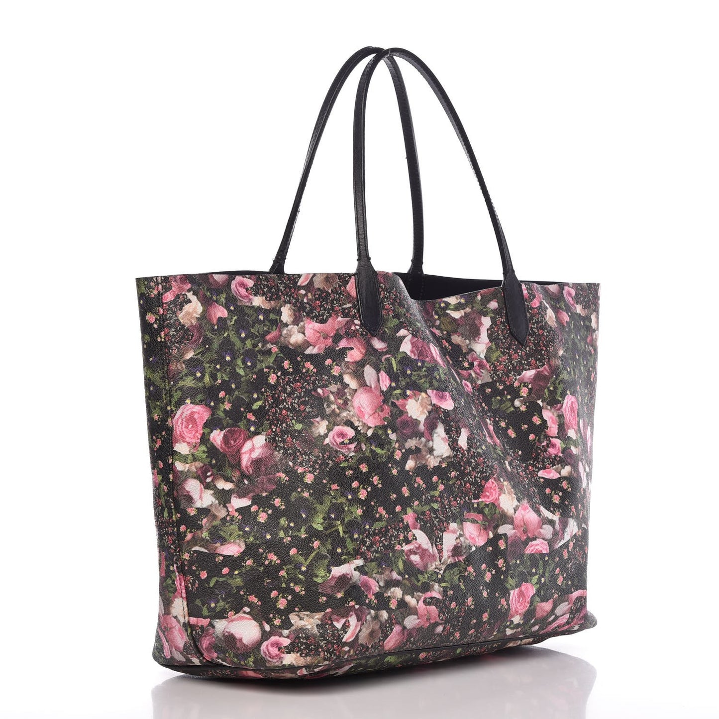 Coated Canvas Roses Camouflage Print Large Antigona Tote Black