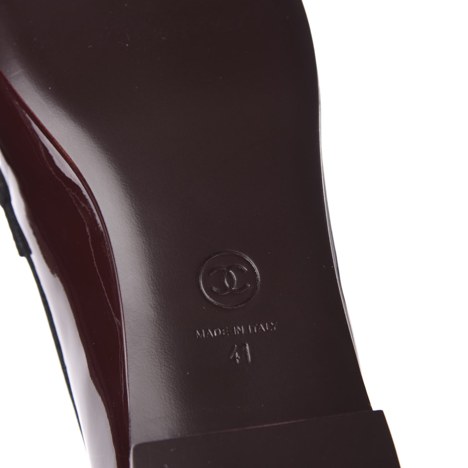 Chanel Patent Calfskin CC Loafers 41 Burgundy 7 of 8
