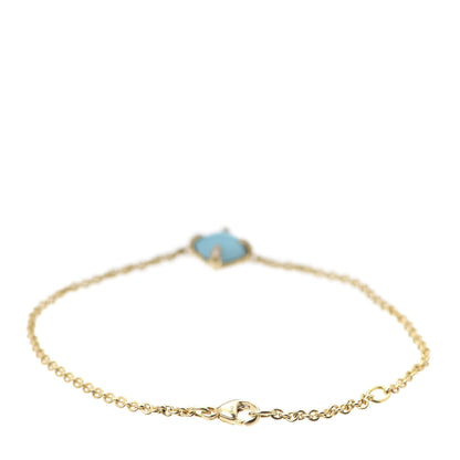 David Yurman 18K Yellow Gold Diamond Turquoise 8mm Chatelaine Bracelet 3 of 6