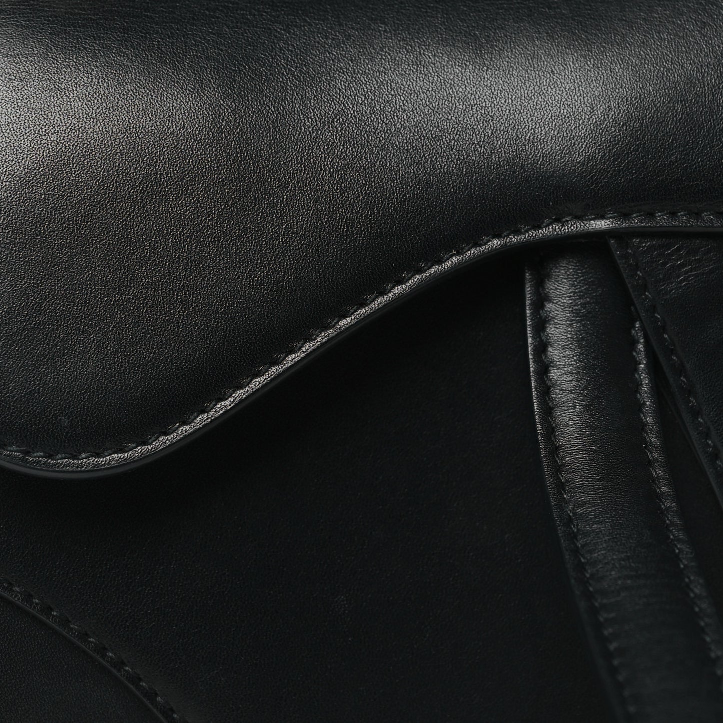 Calfskin Mini Saddle Bag Black