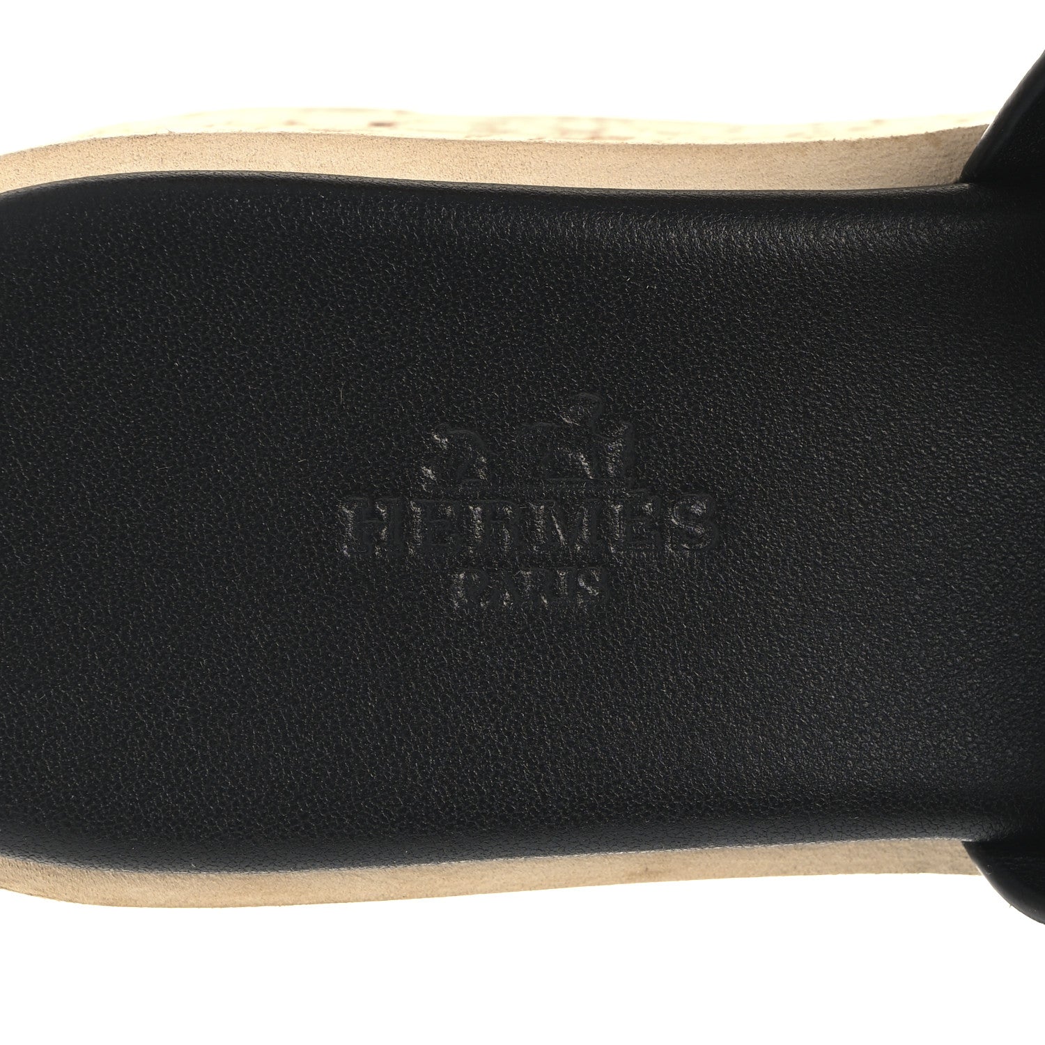 Hermes Calfskin Cork Eze 30 Sandals 36 Black 9 of 9