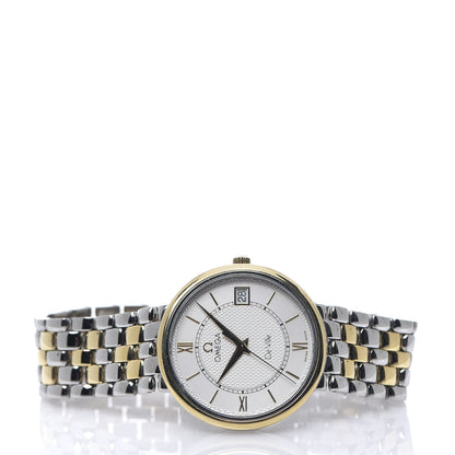 Omega Stainless Steel 18K Yellow Gold 33mm De Ville Co-Axial Quartz Watch White 7314.31.00 2 of 5