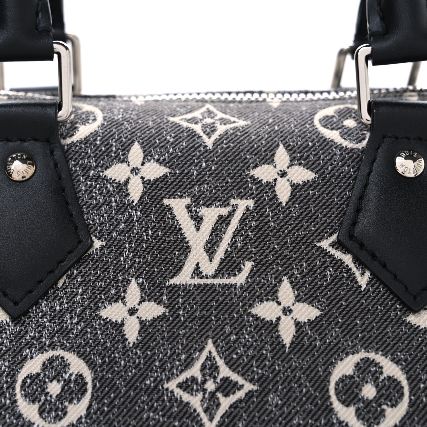 Louis Vuitton Denim Monogram Jacquard Speedy Bandouliere 25 Black 7 of 9