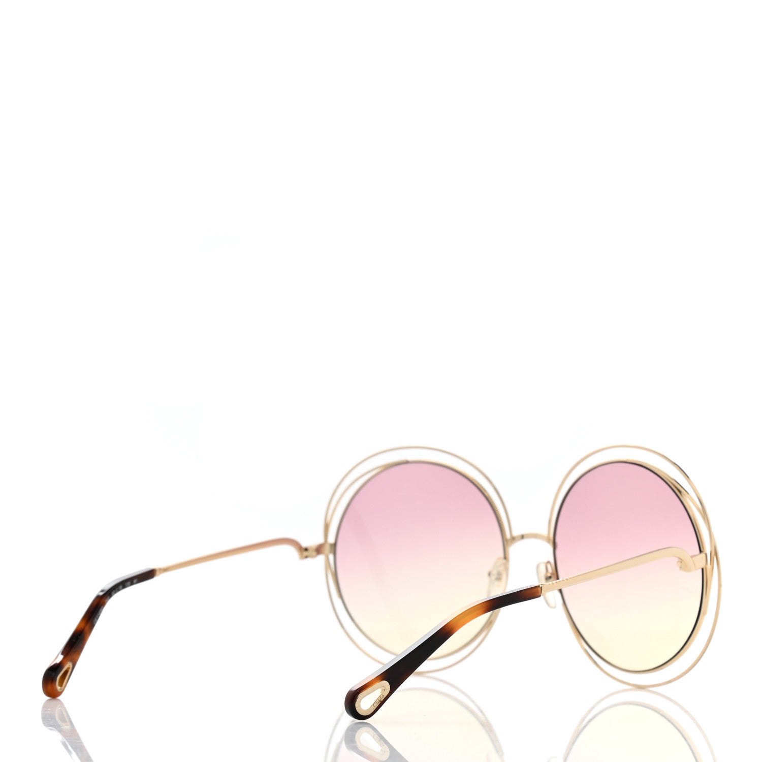 Chloe Metal Oversized Round Carlina Oversized Round Sunglasses CE114SD Gold 4 of 6