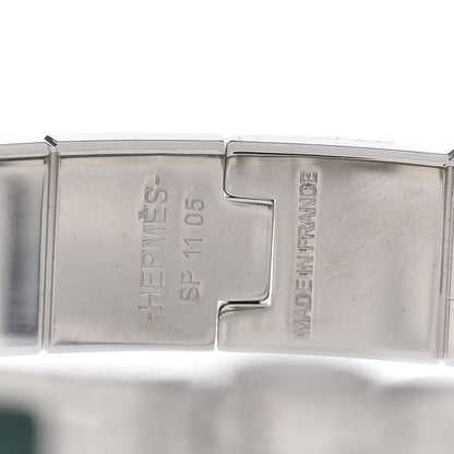 Hermes Lizard Charniere Cuir Narrow Hinged Bracelet S Vert Moyen 4 of 4