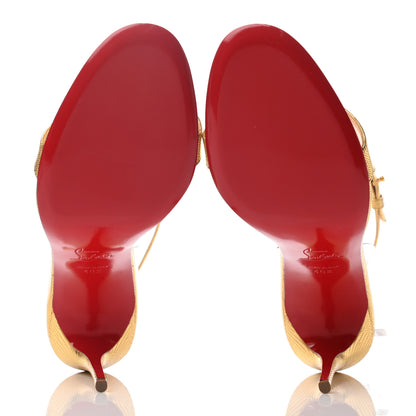 Christian Louboutin Nappa PVC Jonatina 100 Sandals 40.5 Gold 4 of 5