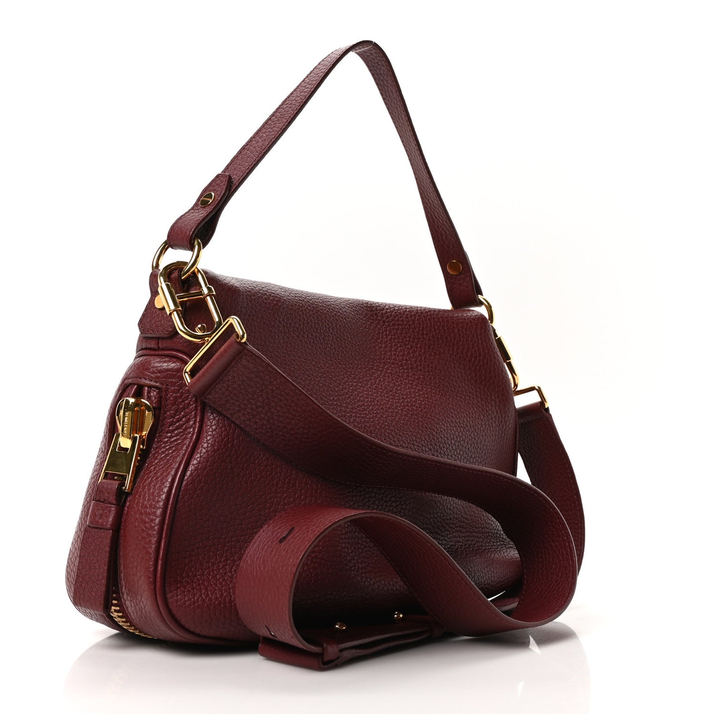 Grained Calfskin Medium Jennifer Crossbody Cabernet