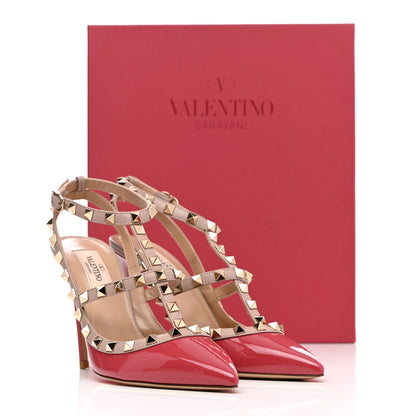 Valentino Garavani Patent Nappa Rockstud Ankle Strap 100mm Pumps 37 Rock Pink Poudre 9 of 9