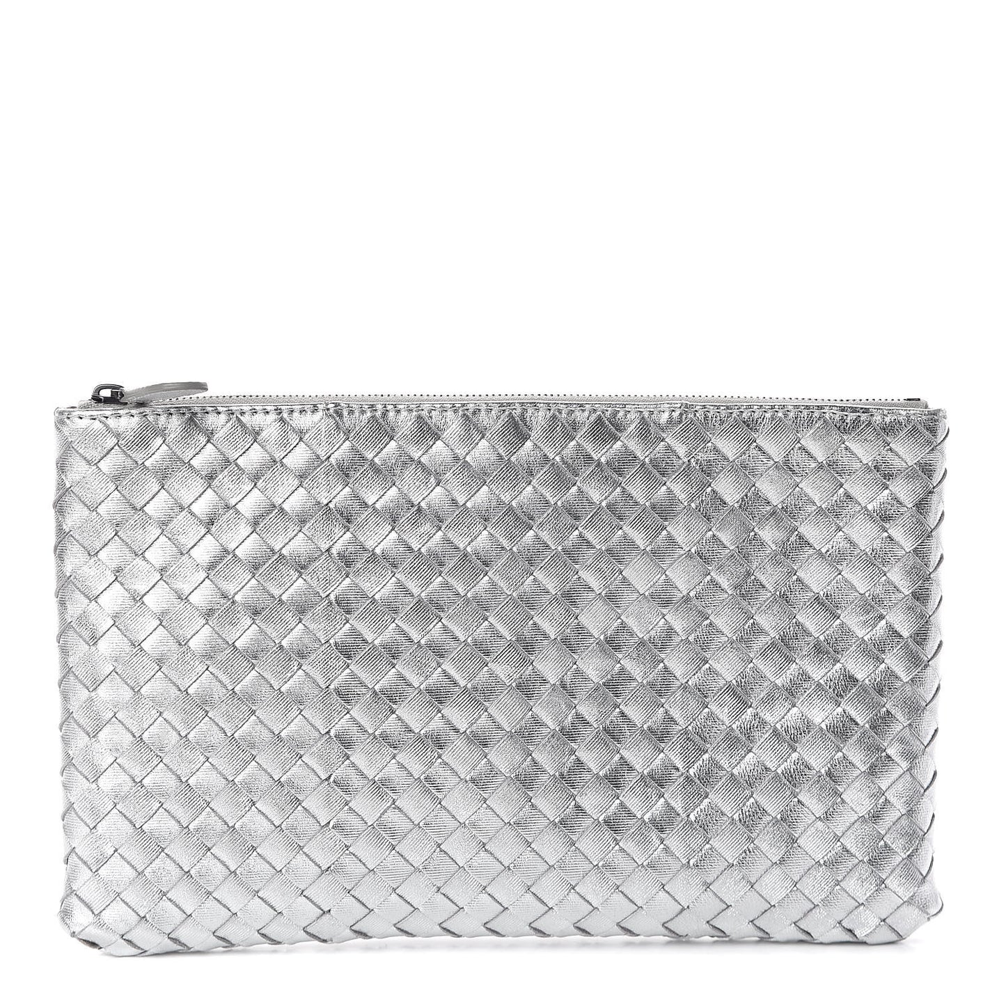 Metallic Grosgrain Intrecciato Biletto Silver