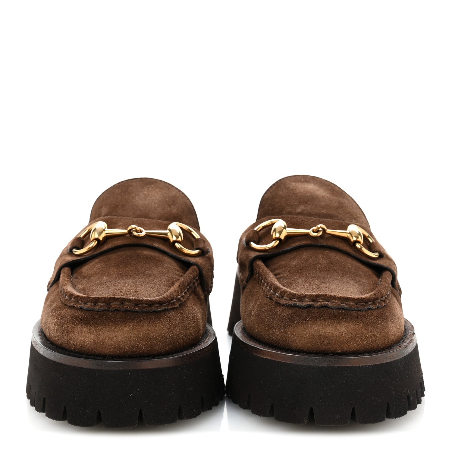 Gucci Suede Horsebit Platform Mules 37 Washed Brown 3 of 11